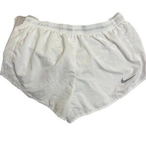 Nike Dri-Fit Tempo Lined White Womens Shorts Sz M Athletic Running Sports Active